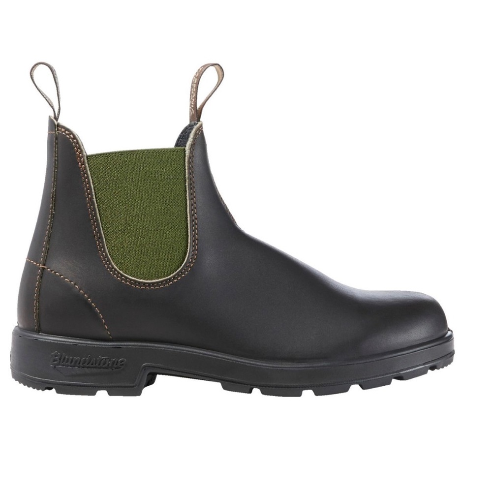Adults' Blundstone 500 Chelsea Boots, Stout Brown/Olive. Au 5.5 (fits US W8)
